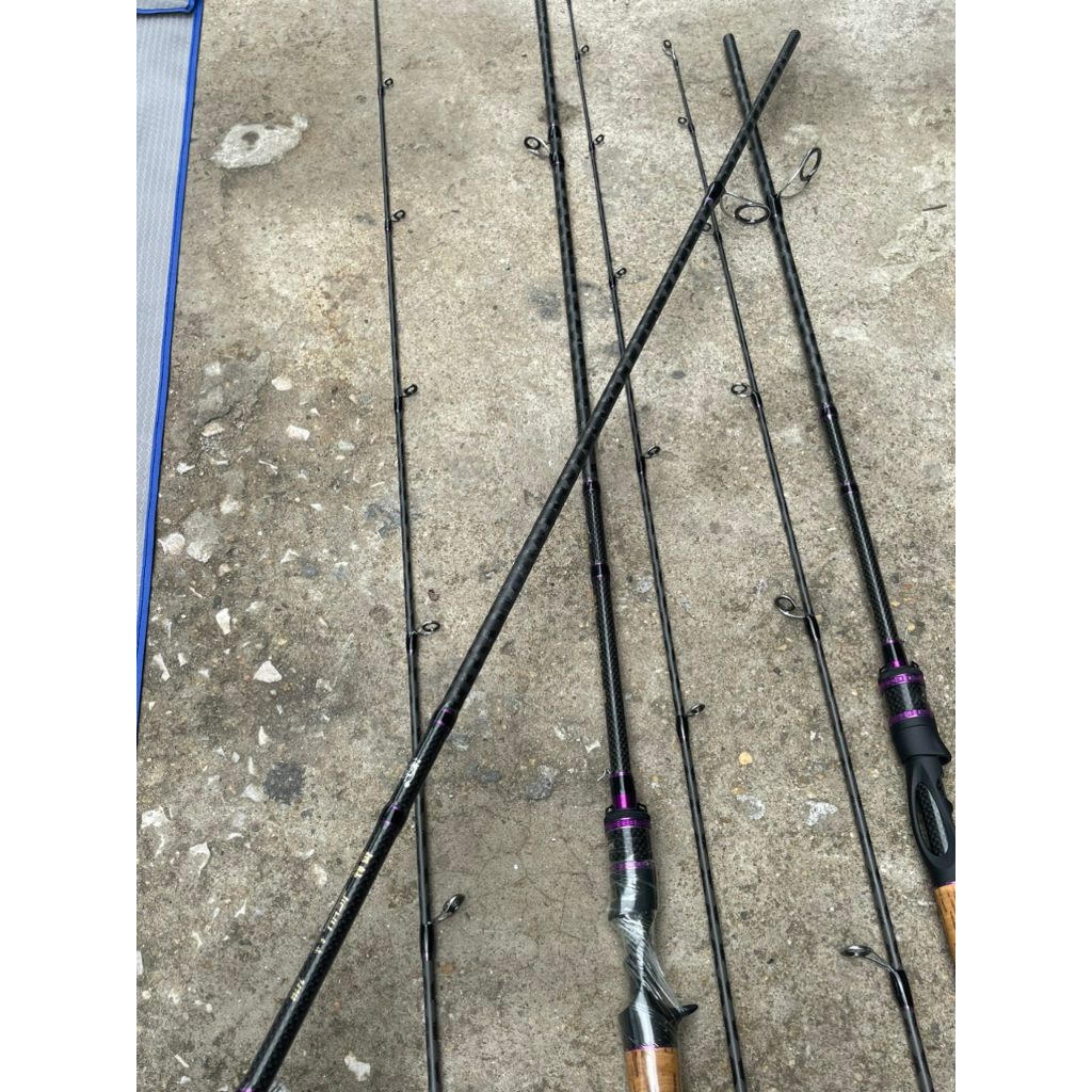 Cần câu lure cao câp JiCHU carbon xoắn chuôi đúc CM45