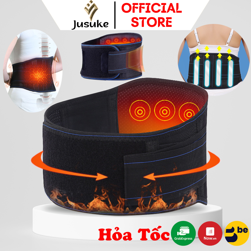 Đai tự làm nóng JUSUKE hỗ trợ cột sống giảm đau lưng thoái hóa thoát vị đĩa đêm bảo hành 1 năm