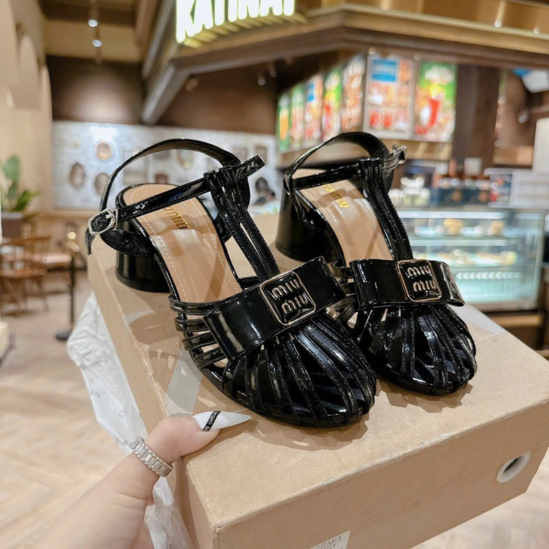 GIÀY BAL RỌ KHOÁ NƠ MIU GÓT TRỤ TRÒN 5 PHÂN