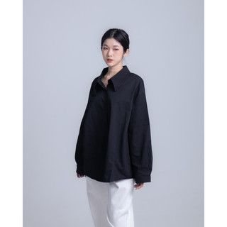 Áo sơ mi đen dáng rộng basic Mocha SHIRT