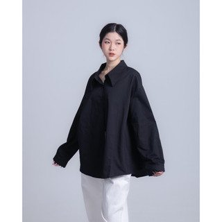 Áo sơ mi đen dáng rộng basic Mocha SHIRT