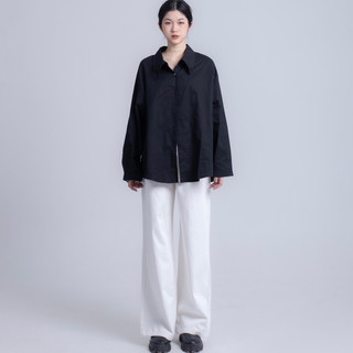 Áo sơ mi đen dáng rộng basic Mocha SHIRT