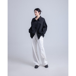 Áo sơ mi đen dáng rộng basic Mocha SHIRT