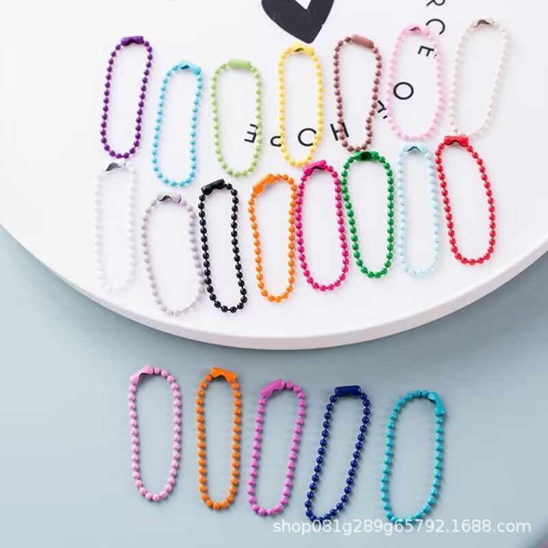 Set 10 dây bi làm móc chìa khoá màu pastel