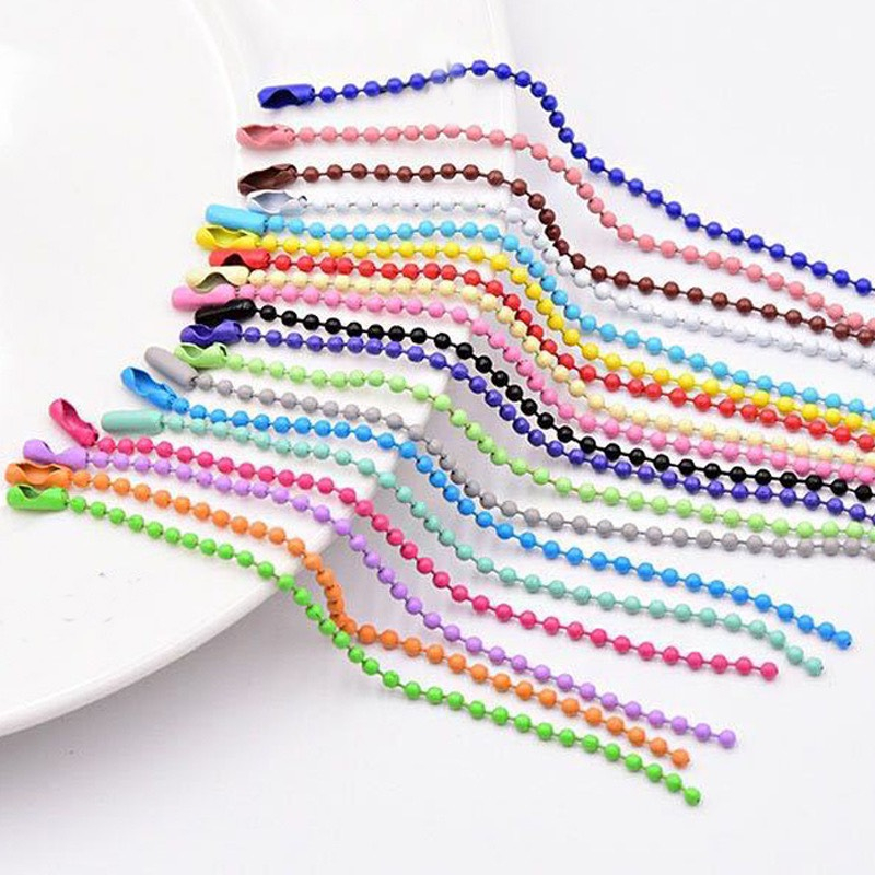 Set 10 dây bi làm móc chìa khoá màu pastel