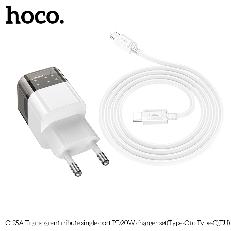 Sạc hoco c125A 20w 1 cổng usb - C  công nghệ …tích hợp PD sạc nhanh.