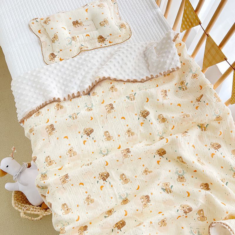 Chăn thu đông muslin cao cấp cho bé 100% cotton kích thước 110x110 sử dụng được bốn mùa xuân hè thu đông