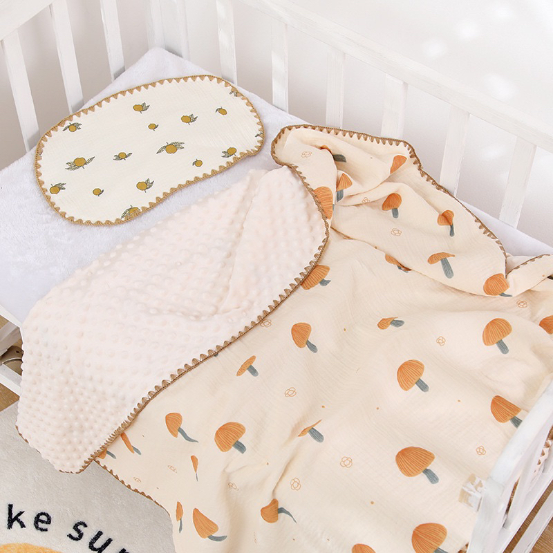 Chăn thu đông muslin cao cấp cho bé 100% cotton kích thước 110x110 sử dụng được bốn mùa xuân hè thu đông