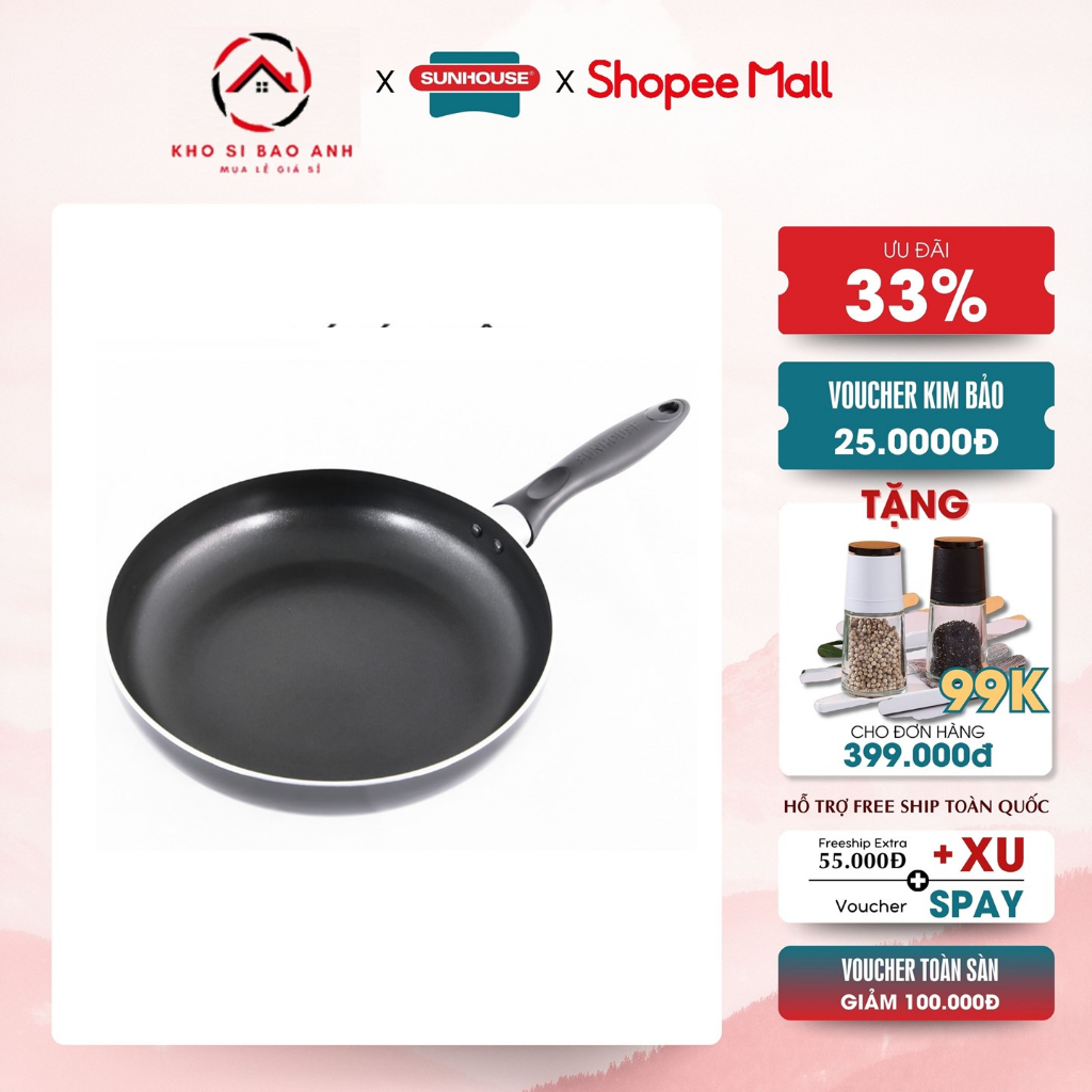 Chảo Đáy Từ Sunhouse Magnetic Pan SHM18-30 Dùng Mọi Bếp - Chính Hãng