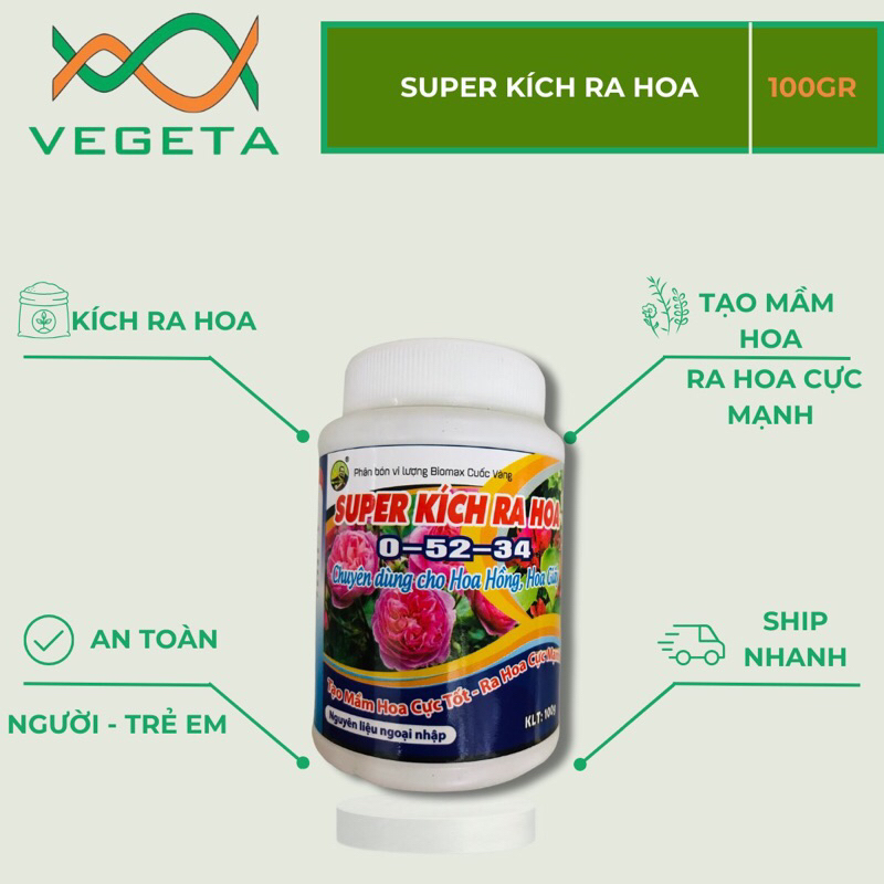SUPER KÍCH HOA CUỐC VÀNG 100gr - VEGETASHOP - Phân Bón Cuốc Vàng