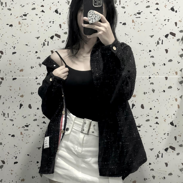 Áo Khoác Thome Bản kim tuyến Cúc đồng cao cấp NeWW 2023