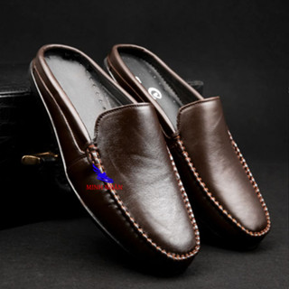  Giày Sục Nam Da Bò ĐÃ KHÂU ĐẾ MẪU MỚI NHẤT Dép SaBo Nam Da bò Dép Nam Bít Mũi MÀU SIÊU ĐẸP Giày rọ nam da bò R-5 màu nâu 