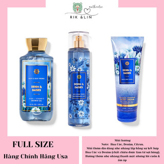 Auth_Fullsize DENIM DAISIES - Xịt Thơm Toàn Thân Body Mist Bath & Body Works USA