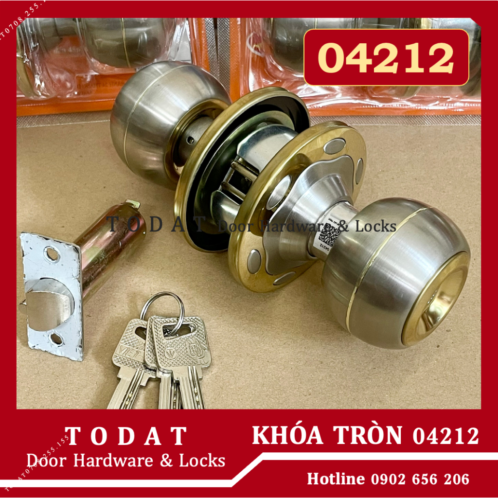 Khóa Tay Nắm Tròn VIỆT TIỆP 04212 chính hãng (cò ngắn, cò dài)