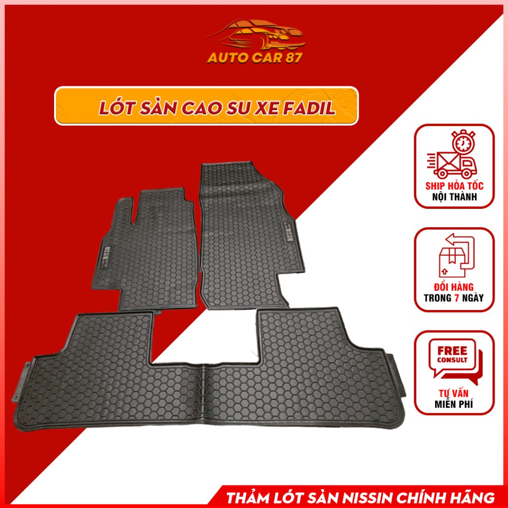 [ VF FADIL ] Thảm Sàn, Thảm Lót Sàn Cao Su Nissin Đúc Vân Tổ Ong Chuẩn Form Xe Fadil