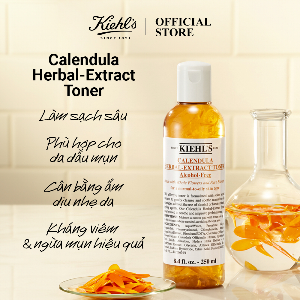 Nước cân bằng hoa cúc Kiehl's Calendula Herbal Extract Alcohol-Free Toner 125ml | BigBuy360 - bigbuy360.vn