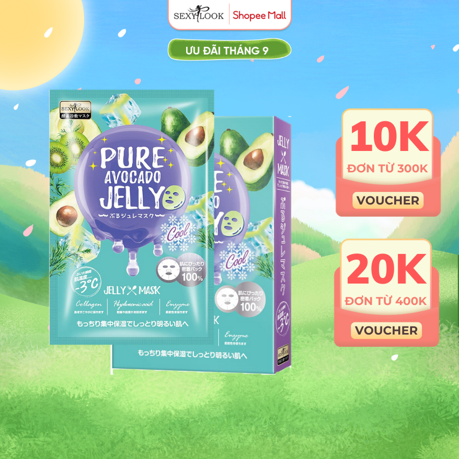 Mặt Nạ Thạch Jelly Bơ Dịu Mụn Se Khít Lỗ Chân Lông (Hộp 3 Miếng)