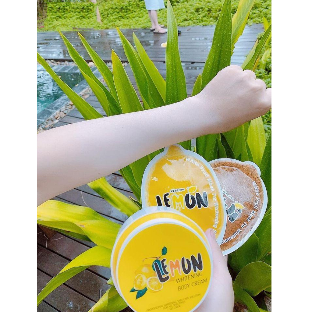 Ủ Trắng LEMON WHITE FRUITS MASK, Tắm Trắng Chanh Lemon Hộp 3goi