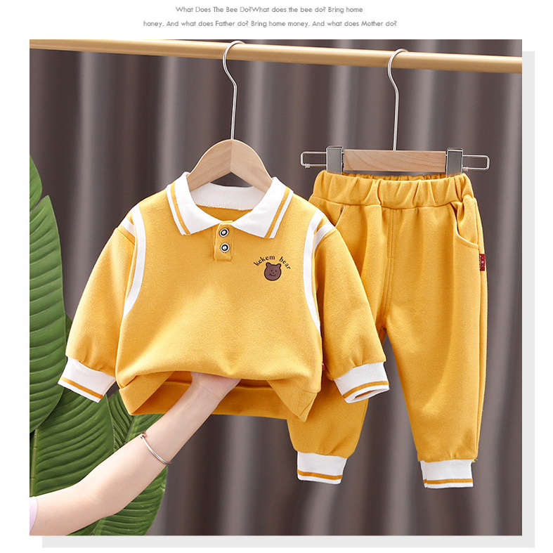 Size  Bộ polo cho bé trai, đồ bộ thu đông cho bé trai, bộ quần áo bé trai thu đông