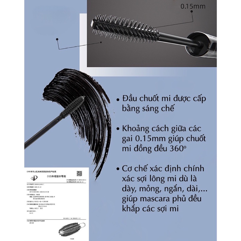 Mascara Làm Tơi Mi, Dài Và Dày, Giữ Cong Mi PIARA Chống Nước, Chống Mồ Hôi