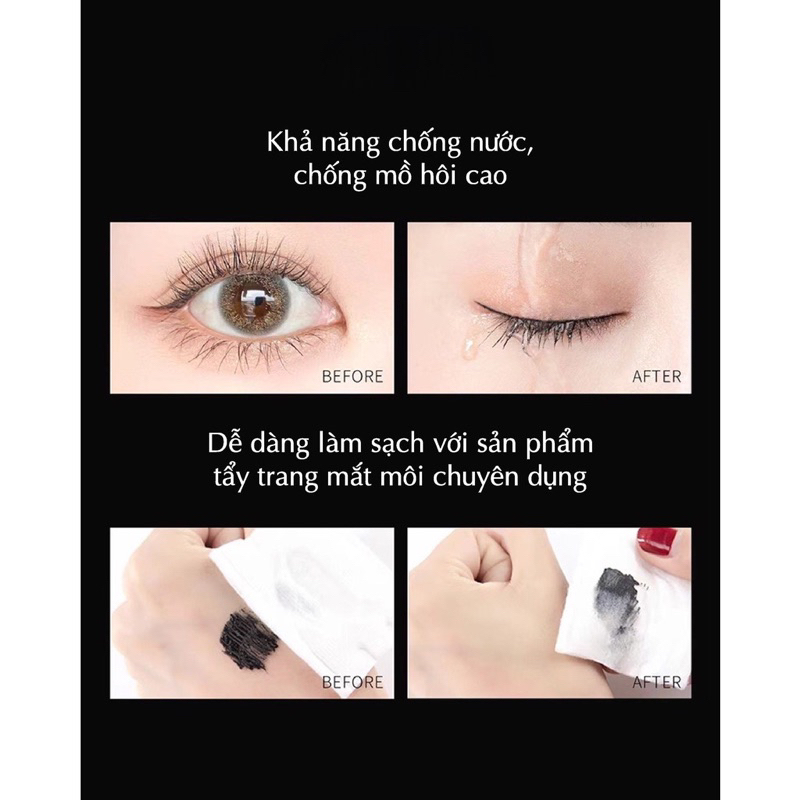 Mascara Làm Tơi Mi, Dài Và Dày, Giữ Cong Mi PIARA Chống Nước, Chống Mồ Hôi