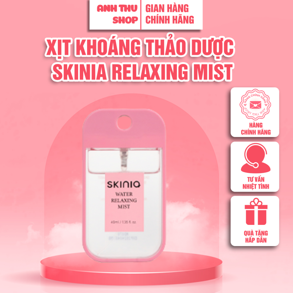 Xịt Khoáng Thảo Dược Skinia Relaxing Mist Anh Thu Shop -  Xịt Khoáng Cấp Ẩm Giúp Làm Dịu Và Cấp Ẩm Cho Làn Da Nhạy Cảm