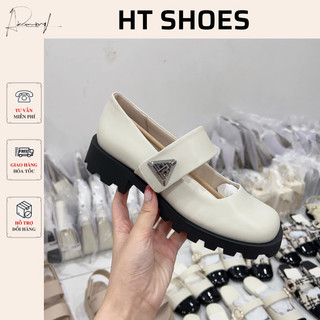 Giày búp bê C Mary Jane đế bánh xe cao 3.5cm khoá tam giác kim loại phong cách mới hàng Fullbox #2023-1