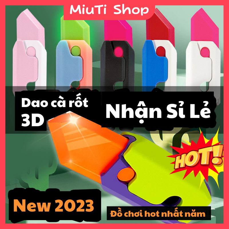 DAO CÀ RỐT 11CM  - Đồ Chơi Trọng Lực in 3D - Dao vô tri chất liệu ABS, giải trí, giảm stress |