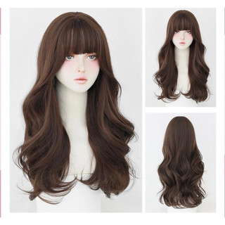 Tóc giả nữ nguyên đầu xoăn đuôi 55cm nhuộm nhiều màu tặng lưới đội tóc