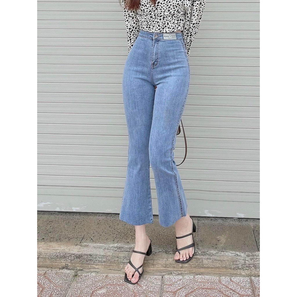 Quần bò xuông 2 khuy, quần jeans ống rộng lưng cao, vải bò dày đẹp , không giãn ,dáng suông đủ size