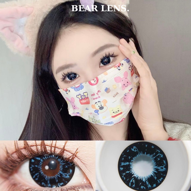 BEAR LENS Tổng Hợp Mẫu 0 Độ Blue - Violet - Green - Pink