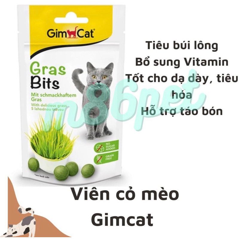 LẺ Viên cỏ mèo Gimcat, tiêu búi lông, hỗ trợ bón, bổ sung xơ
