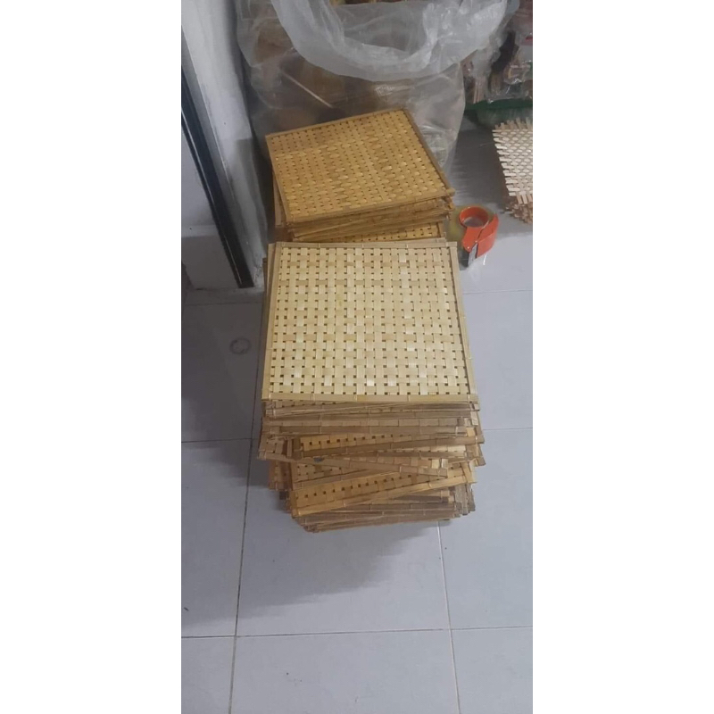 Tấm tre đan, mành tre, mẹt tre vuông trang trí, decor trường mầm non, trang tí tết, trang trí khánh, biểu ngữ