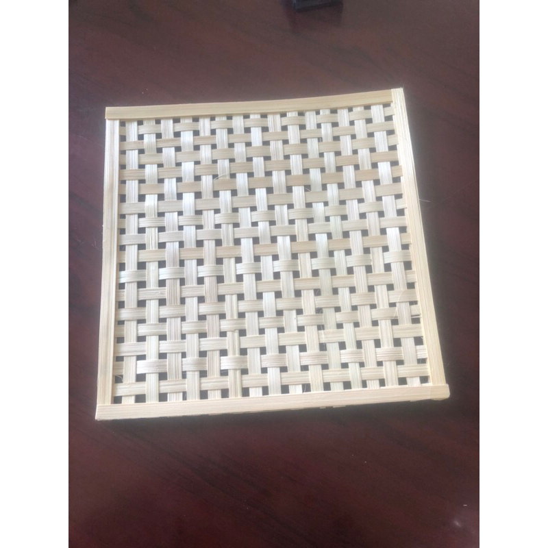 Tấm tre đan, mành tre, mẹt tre vuông trang trí, decor trường mầm non, trang tí tết, trang trí khánh, biểu ngữ