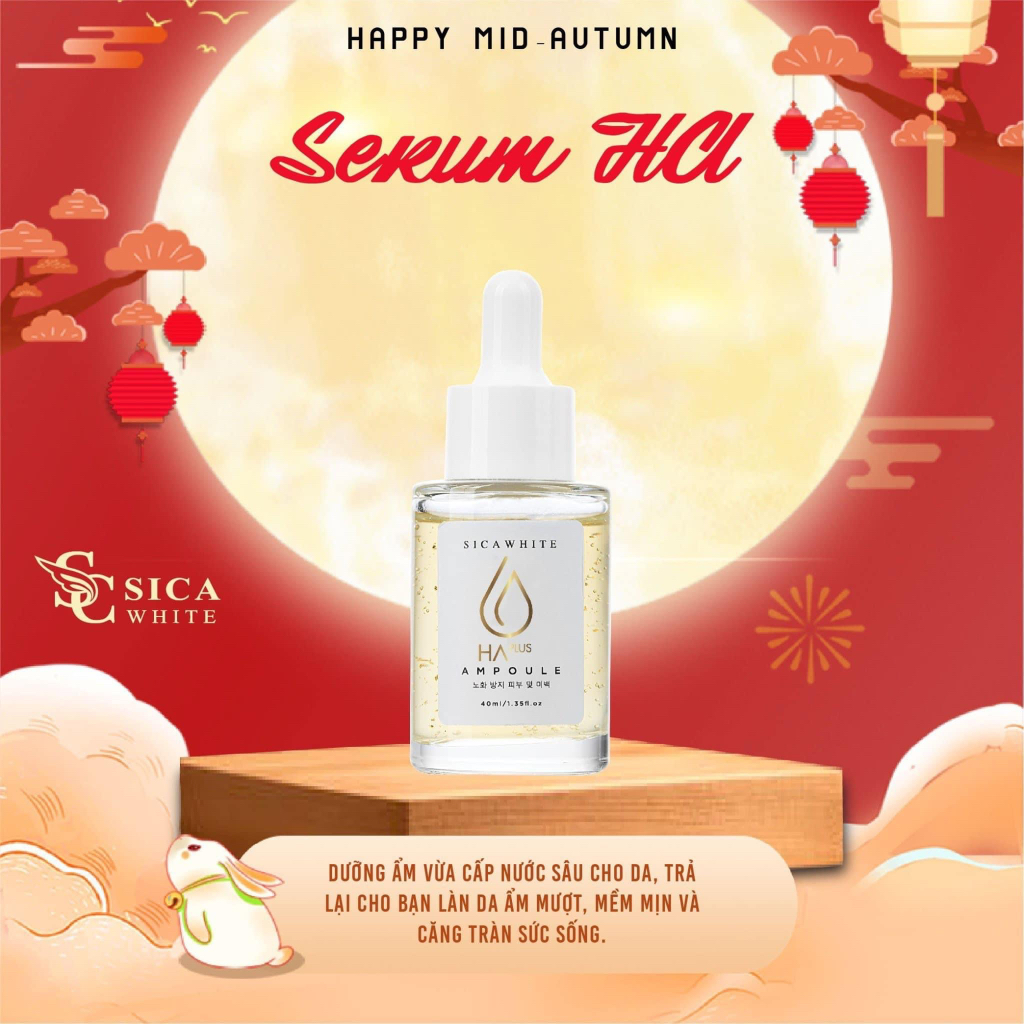 Serum HA Plus Sica White 40ml, hỗ trợ cấp ẩm, mềm mịn da, chậm quá trình lão hoá da - Sicawhite