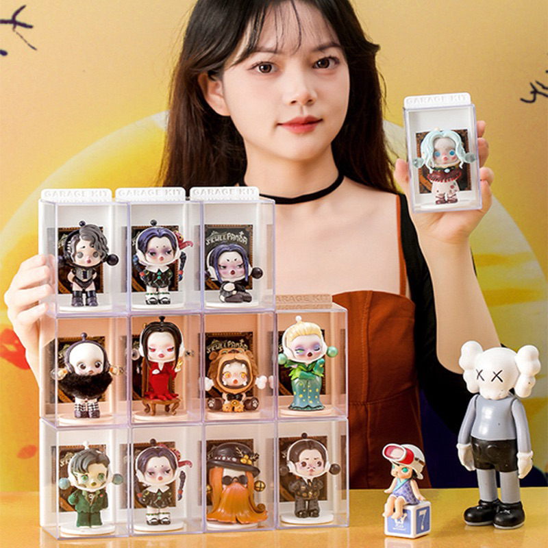 Hộp Trưng bày Mô Hình Blind Box bằng mica trong suốt chống bụi trang trí có khe cắm thẻ
