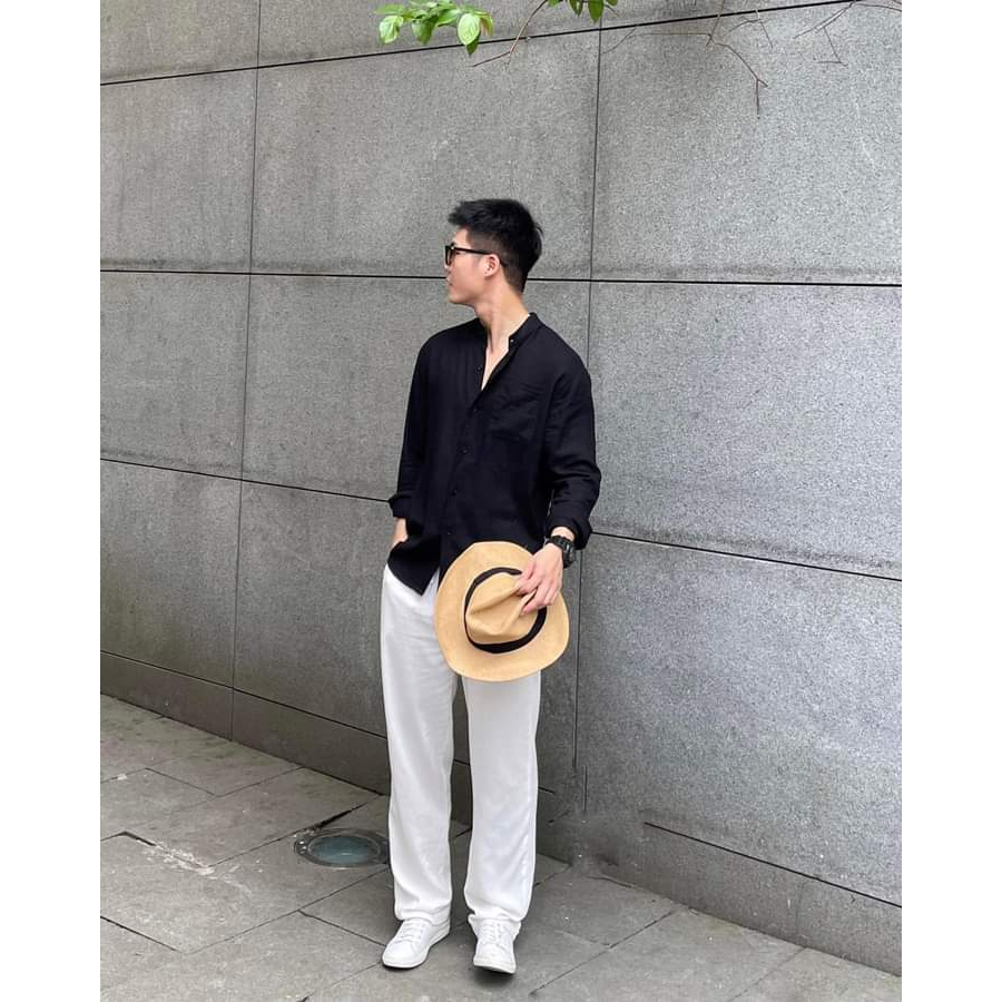 Áo đũi nam BIGSIZE  dài tay cổ trụ