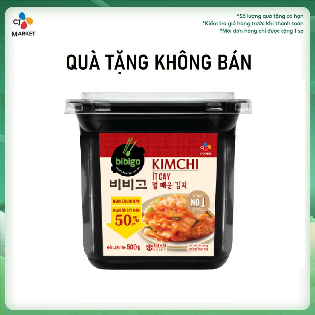 [Quà tặng không bán] Kim chi Bibigo cải thảo cắt lát It cay Bibigo - Hộp 500g