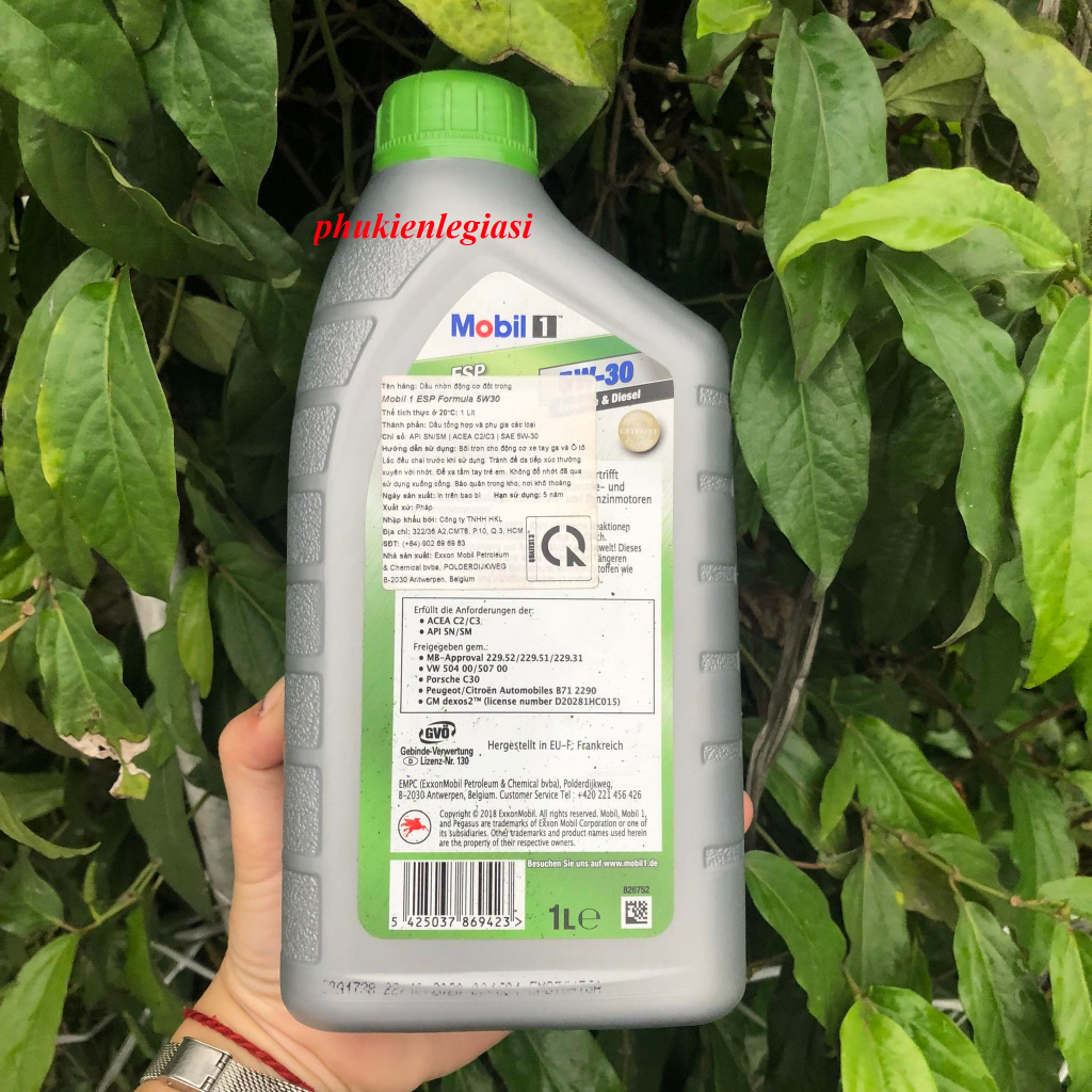 Nhớt MobiL 5W30 ESP 1L tổng hợp toan phần xe tay ga và oto