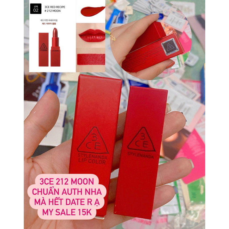 SON 3CE RED RECIPE ĐỦ MÀU ( 211 , 212 , 213 , 214 , 215 )