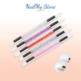 Bút silicon 2 đầu - Cọ silicon nặn hoa, dán foil
