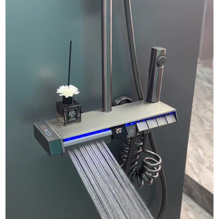 Sen cây phím đàn 5 phím_ mạ titan_Chế độ thác nước độc đáo_sen cây tắm đứng hiển thị nhiệt độ GRS03