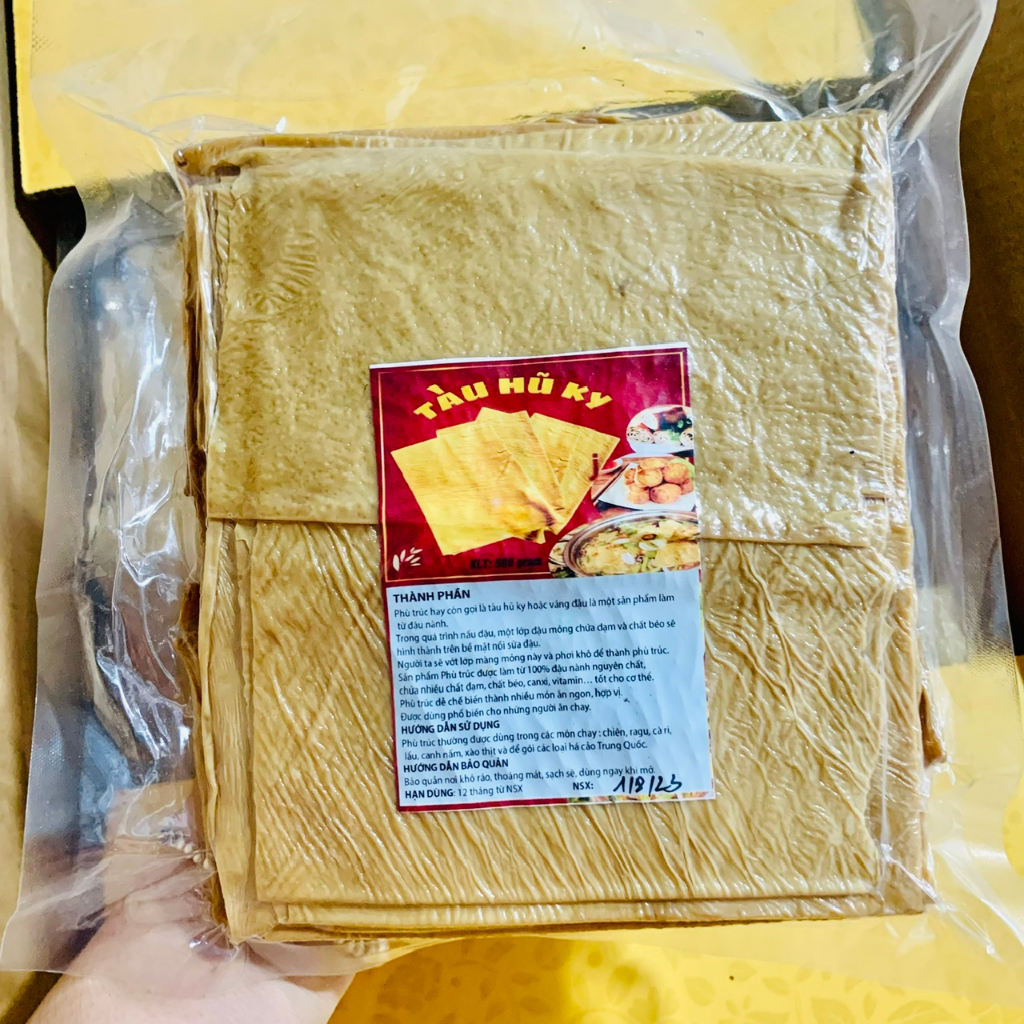 Váng đậu khô sạch hút chân không, tàu hũ ky gói 500g ăn chay , healthy