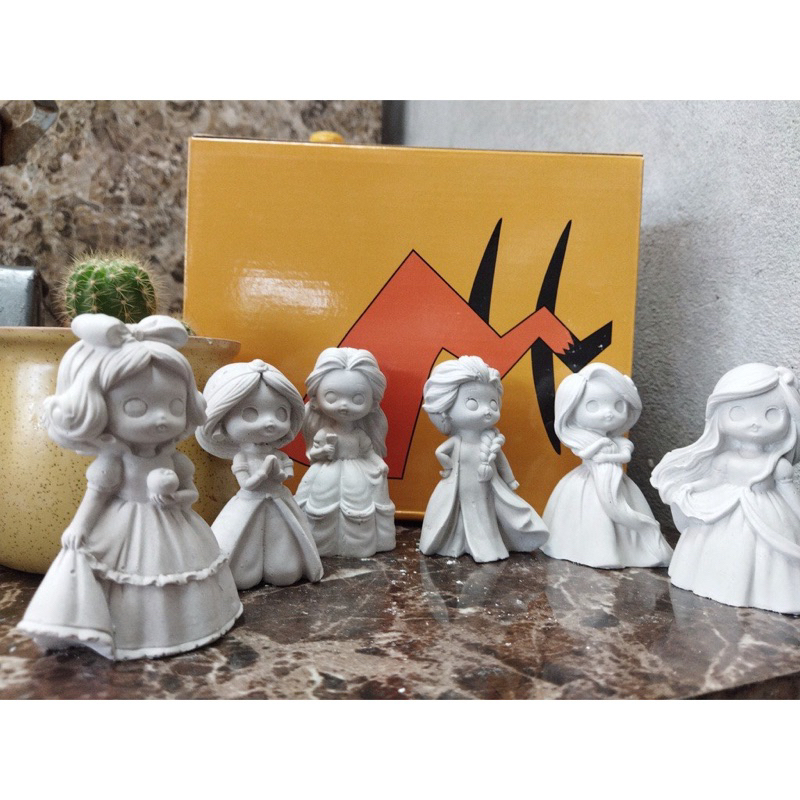 Tượng tô màu- Tượng tô màu công chúa diisney đáng yêu size 8cm