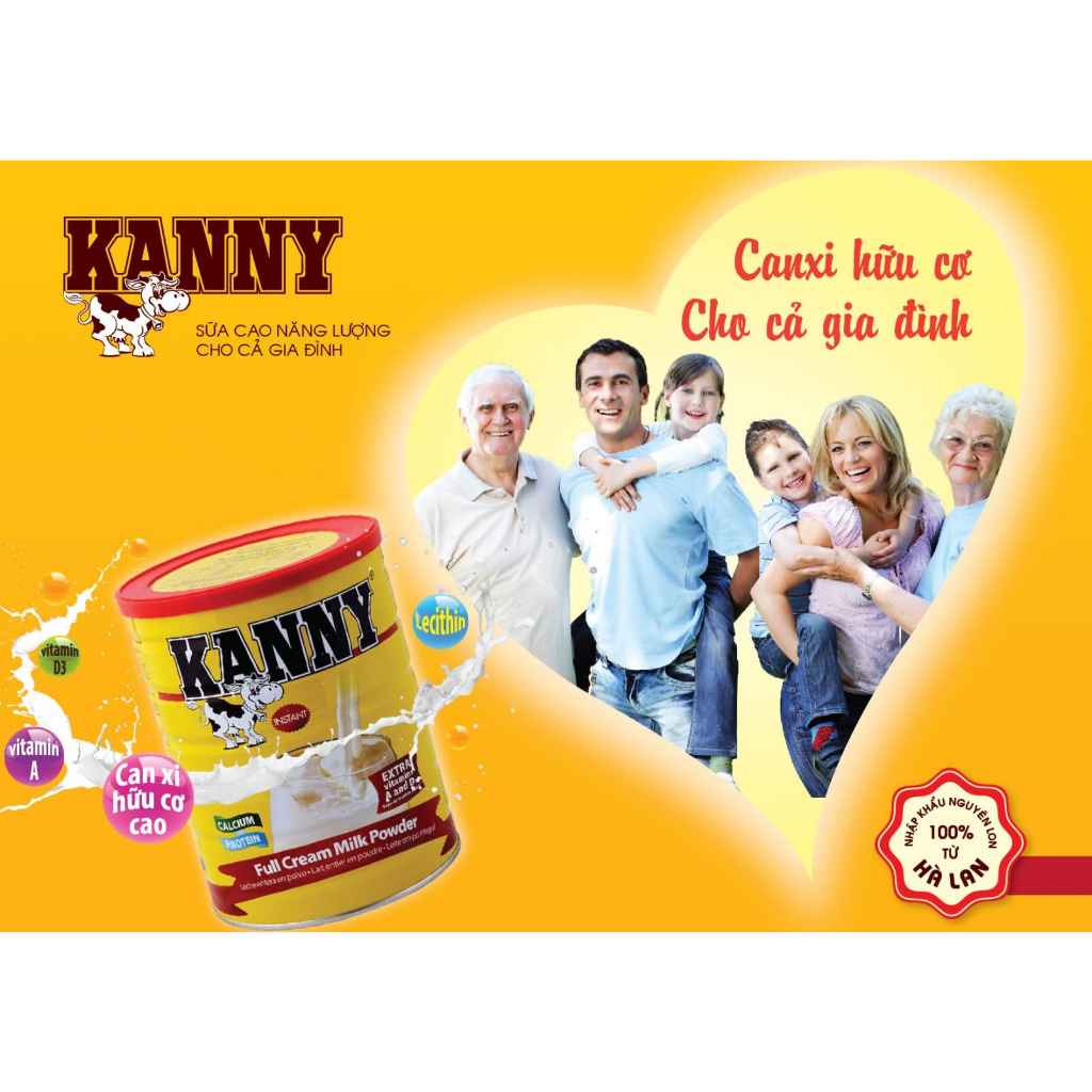 Sữa bột nguyên kem Kanny 28% chất béo loại 900g
