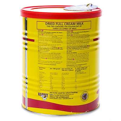 Sữa bột nguyên kem Kanny 28% chất béo loại 900g