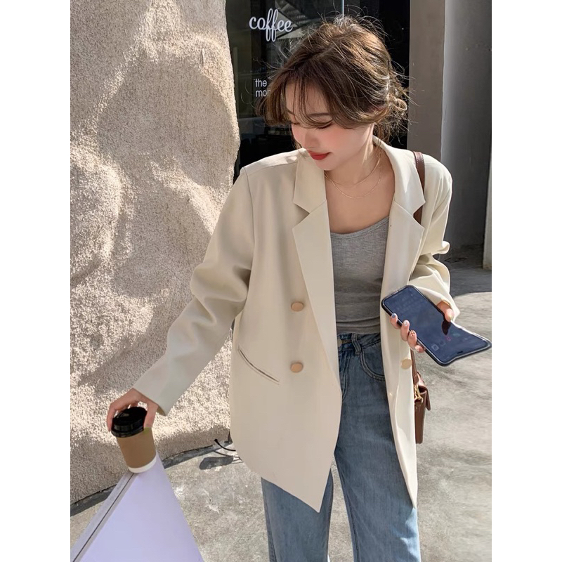 Áo khoác blazer cúc đồng XZ80071 form suông