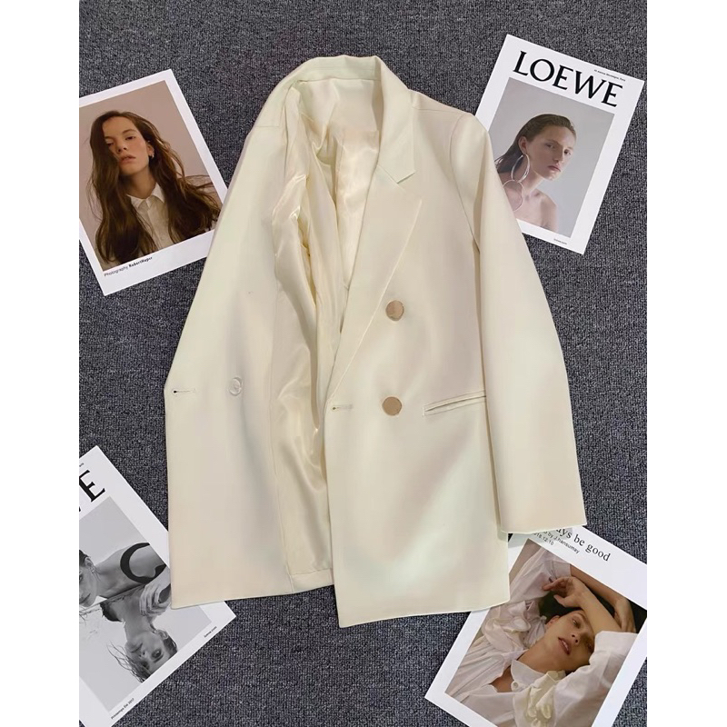 Áo khoác blazer cúc đồng XZ80071 form suông