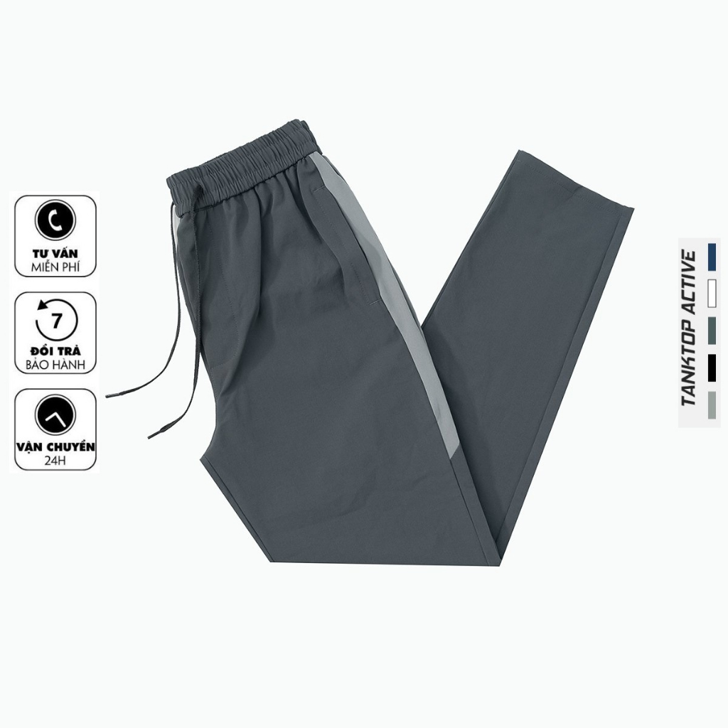 Quần Gió Thể Thao Nam Dài Ống Suông ZENOMA Cao Cấp Co Giãn Thoải Mái Chống Nhăn Không Bai Xù-D318