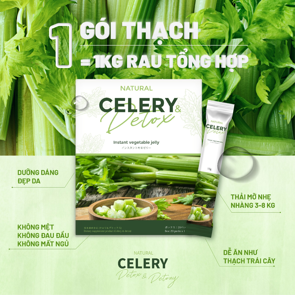 Thạch Giảm cân & Detox Natural Celery